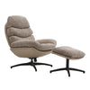 Luxury Soft Lounge Chair With Footstool Lazy Recliner High Back Swivel Armchair