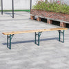 2X Extra Large Folding Wooden Bench Bistro Dining Beer Table Chair Outdoor 217cm