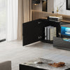 2M TV Unit Stand Cabinet w/LED Lights High Gloss Doors Entertainment Storage
