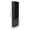 Wooden Bookcase Bookshelf 6FT Tall Storage Display Shelves Stand 2-Door Cabinet