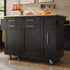 Kitchen Storage Trolley Rolling Island Cart with Drop Leaf Countertop, Cabinet