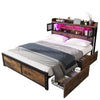 4FT6 DOUBLE BED FRAME WITH LED, CHARGING STATION, STORAGE HEADBOARD & DRAWERS