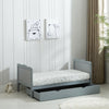 Grey Wooden Baby Cot Bed & Drawer & Aloe Vera Mattress (Orlando Drawer)