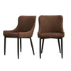 Pair of Luxury Dining Chairs Metal Legs Restaurant Chair PU Faux Leather Padded