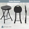 Folding Stool Set of 2 Foldable Chair Steel Frame Portable Collapsible Stool