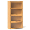 140cm Bamboo Bookshelf with See-through Acrylic Doors-Natural
