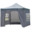 Commercial Grey Pop Up Gazebo With Sides Garden Marquee Market Stall Tent 3x3m