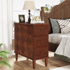 Slim Side Table with 3 Drawers,Fully Assembled Narrow Side Table Wood Nightstand