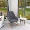 Morden Upholstered Linen Rocking Chair Accent Rocker Chair Lounge Sofa Armchair