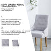 4x Grey Wood Dining Chairs Rivet Armchairs&White Marble MDF Top Dining Table Set