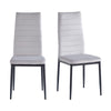 4pcs High Back Light Grey Velvet Dining Chairs Padded Seat Dining Room Kitchen