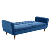 3 Seater Sofa Bed Blue Velvet Button Back - Victoria