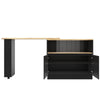 Kitchen Island Storage Cabinet w/ Extendable 360° Swivel Dining Table Bar Table