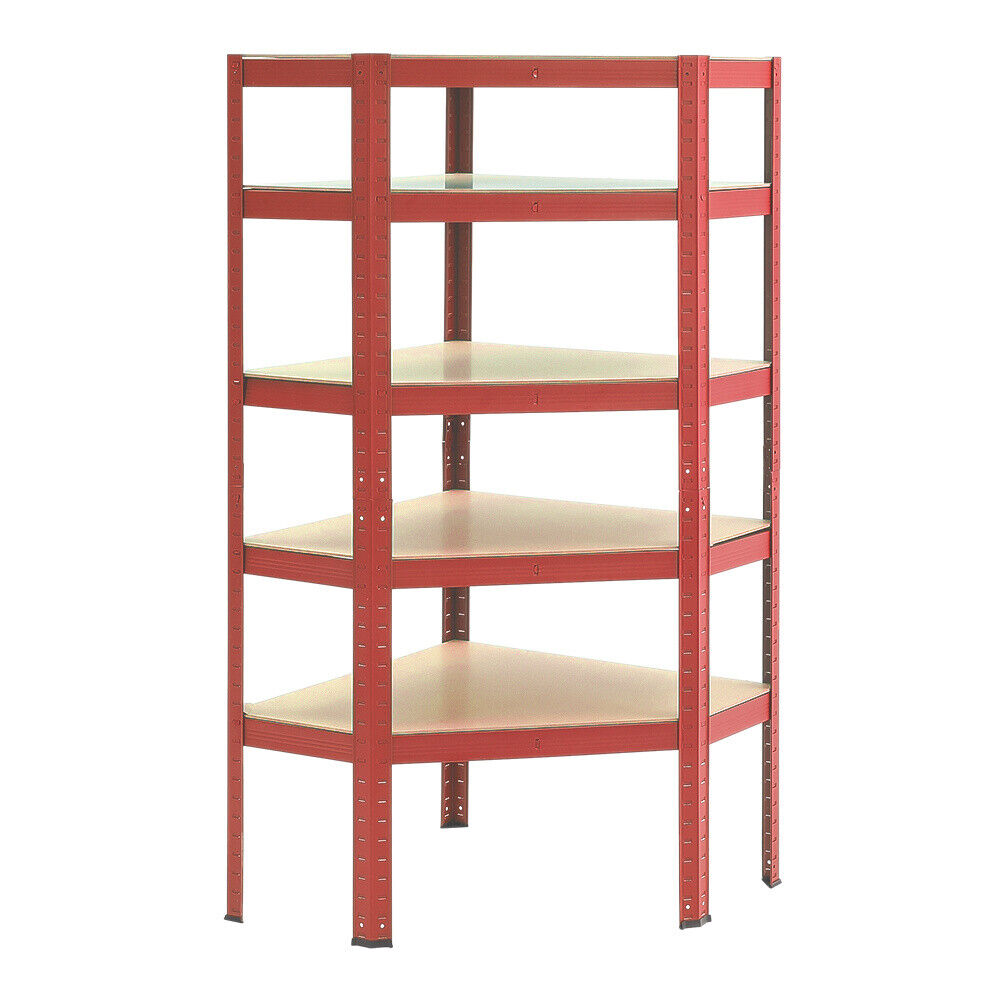 Garage Racking 5 Tier Shelving Units Boltless Heavy Duty Corner Shelf