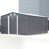 12 x 10ft Heavy Duty Metal Garden Shed Apex Roof Outdoor Tool Storage Box House