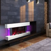 2024 Wall Mounted Electric HD Flames LED Fire 50" White Fireplace Suite Surround