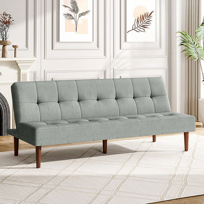 Modern Fabric 3 Seater Sofa Recliner Sleeper Sofa Bed Single With Solid Wood Leg