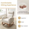 Bedroom Nursery Rocking Chair w/Natural Rubber Wood Frame-Beige