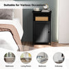 Freestanding Storage Organizer Wooden Bathroom Floor Cabinet-Black