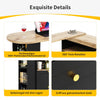 360°Dining Bar Table Kitchen Island with Storage Cabinet Cupboard & Open Shelves