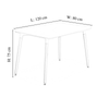 Patchwork Halo Dining Table Set - a White Table w/ 4 Fabric Tub Dining Chairs