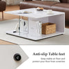 White High Gloss Coffee Table Square L-Type Living Room Lounge MDF Glass