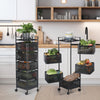 Kitchen Rotating Wheels Tier Trolley 6 Utility Vegetable With Storage Cart Fdxxi