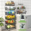 2/3/4/6 Tier Fruit Trolly Basket Rack Kitchen Storage Vegetable cart With Wheels