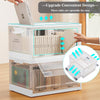 Mobile Storage Box wit Lid Folding Stackable 30/42L Lidded Plastic Crate Tub Box