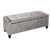 Silver Gray Ottoman Stool Bench Chair Storage Box Hallway Shoes Changing Seat UK