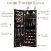 Mirrored Jewelry Cabinet Lockable Wall/Door Mounted Jewelry Armoire Organizer
