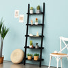 5 Tier Wooden Wall Rack Leaning Ladder Shelf Unit Bookcase Display MDF Storage