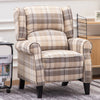 Mid Century Accent Recliner Chair &Footrest Lattice Upholstered Reading Armchair