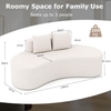 Floor Sofa Bed Curved Upholstered Lazy Couch Low Back Reading Gaming Beige Seat