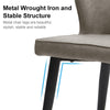 Dining Chair PU Soft High Wide Backrest Metal Legs Dining Room Brown Grey Beige