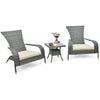 3-Piece Patio Wicker Adirondack Set Ergonomic Oversized Rattan Chairs w/Cushion