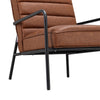 Retro Single PU Leather Armchair Seat Upholstered Chair Metal Frame Leisure Sofa