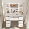 Bedroom Dressing Table with LED Lights Mirror 7 Drawers Makeup Vanity Desk Set