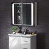 Double Door Bathroom Mirror Cabinet with Lights/Socket/Bluetooth/Demister/Shelf