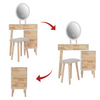 Modern Dressing Table Set LED Mirror Vanity Desk with Drawer Cabinet Stool