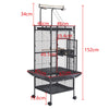 Large Bird Cage Parrot Cage Open Top Rolling Wheels for Canary Budgie Parakeet