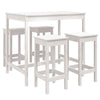 5 Piece Garden Bar Set White Solid Wood Pine T5O6