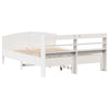 Bed Frame with Headboard White 150x200 King Size Solid Wood Pine L7J2