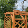 Wooden Garden Arch Pergola Feature Archway Natural with Square Top (Tan) Trellis