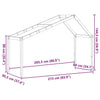 ' Bed Roof Wax Brown 213x95.5x144.5 Solid Wood Pine C2S8