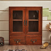 Wooden Drawer Storage Cabinet Doors Desktop Cupboard Rustic Display Shelf Unit