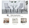 2x Grey Upholstered Velvet Dining Chairs Solid Wood Legs Button Tufted Armchairs