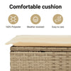 Garden Sofa Set 5 Piece with Cushions Couch Beige Poly Rattan Acacia