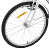 24" Adult Tricycle 6-Speed White 3 Wheel Bicycle Cruise Trike with Basket + Lamp