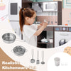 Kids Kitchen Playset w/ Realistic Lights-Brown